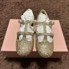 miumiu バレエシューズ メリージェーングリッター