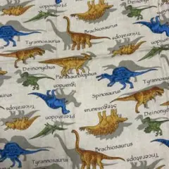 ダブルガーゼ生地　ダイナソー　ベージュ　生地巾×50センチ