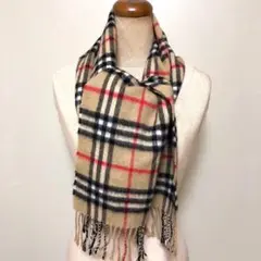 【美品】 Burberry バーバリー カシミヤ マフラー チェック レディース