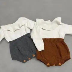 長袖 ニット ロンパース(双子専用♡2着セット)