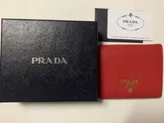 PRADA プラダ 二つ折り財布 ウォレット ローズ VITELLO GRAIN