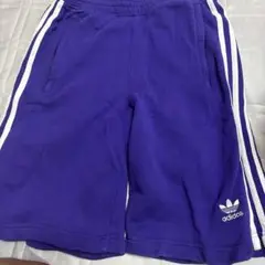 adidas 紫 ショートパンツ 3本ライン