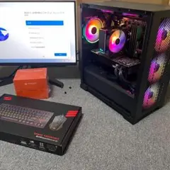ゲーミングPC　モニター、キーボード、マウス、スピーカー　フルセット