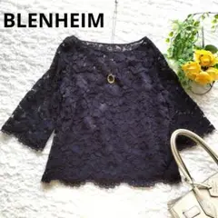 BLENHEIM　総レースブラウス　キャミソール付き　Мサイズ　ネイビー