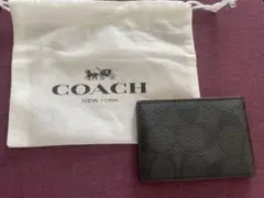 COACH ブラックレザー カードケース