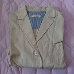 ベージュ コットン ロングジャケット