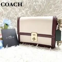 人気✨COACH 612チェーン ショルダー バッグ カラーブロック レザー