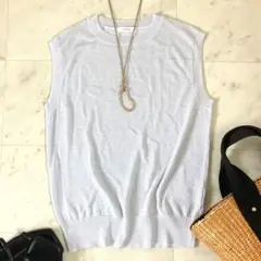 テチチ Te chichi ニットノースリーブ ラメ ライトグレー フリーサイズ