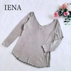 【イエナ】レディース グリーン Vネック 長袖 トップス リブ フリーサイズ