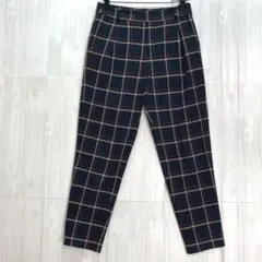 スピックアンドスパン　カジュアルチェックパンツ　ネイビー　36 / S