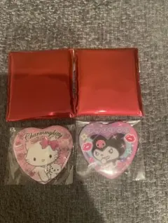 サンリオ　胸キュンメモリーズ　缶バッチハート型 クロミ　チャーミーキティ