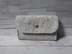 smile flower pink beige ミナペルホネン ミニ財布
