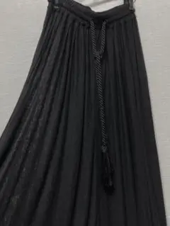 新品 forte_forte リネン スラブジャージー ギャザースカート 黒