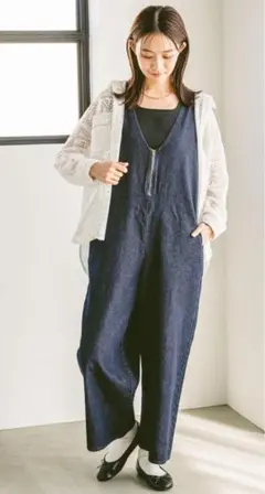 GLOWBAL WORK GOODデニムサロペット ネイビー　Lサイズ