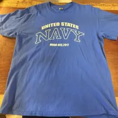 US NAVY ヨハネによる福音書　2017年製　ミリタリー　古着　青