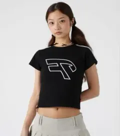 FCMM Tシャツ　レースラインクロップT