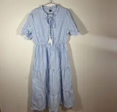 シーイン　ワンピース　青　M
