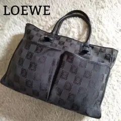 ロエベ トートバッグ リピート アナグラム A4可 キャンバス ブラック