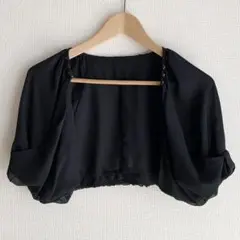 ブラック シフォン ショートカーディガン