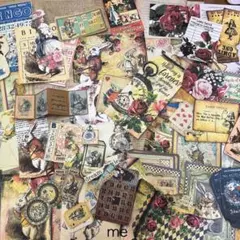 紙モノ詰め合わせ100piece Alice コラージュ　ラッピング　インテリア
