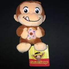 おさるのジョージ　ぽってりぬいぐるみ　ドーナツ　タグ付き