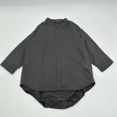 MARLMARL ボタン付きシャツ ロンパース 80cm チャコール