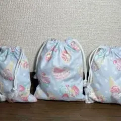 ハンドメイド　ゆめかわ巾着　3点セット