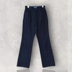 レディース ストレッチストレートパンツ　シンプル　無地　秋冬　Ｍ〜Ｌ相当　黒