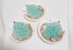 ☆レジン　アート　海　ベビーホタテ　3個セット
