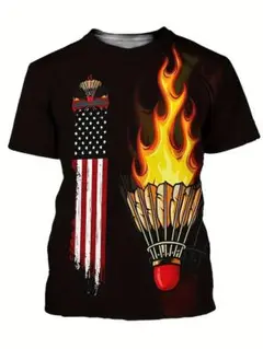 XXL　ブラック　バトミントン　メンズ　半袖　Tシャツ　大きいサイズ　5・４３３