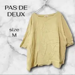 PAS DE DEUX パドドゥ 麻混カットソー M イエロー系 リネン