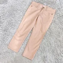ELLE エル　アンクルパンツ　クロップドパンツ　ストレッチ　ピンクベージュ