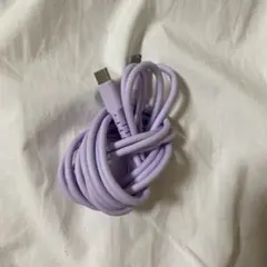 ラベンダー USB-AとUSB-Cケーブル