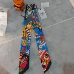 ⭐️良品⭐️ エルメス 杖傘と決闘 ツイリースカーフ マルチカラー 2021年 秋冬 HERMES エルメス スカーフ ツイリー 杖傘と決闘