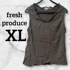fresh produce 【XL】ブラウン ノースリーブ チュニック