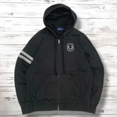 FRED PERRY パーカー 刺繍ロゴ 黒 L 1112