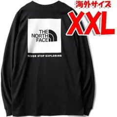 ノースフェイス ロンT 長袖Tシャツ 海外XXL 日本4L相当 黒/白 BOX