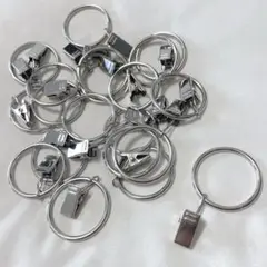 20個セット　カーテンリングクリップ カーテンフック　内径32mm シルバー