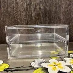 無印良品 アクリルケース2段フタ付引出 約幅17.5×奥行13×高さ9.5cm