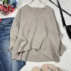 ドゥーズィエムクラス BULKY WOOL Vネックニット プルオーバー グレー