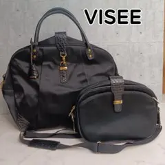 VISEE ヴィセ 旅行バッグ ボストンバッグ ショルダーバッグ付き 黒