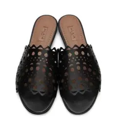 ALAIA ブラック Vienne Vague フラット ミュール サンダル