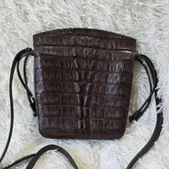 カイマン　ショルダーバッグ　ワニ　エキゾチックレザー
