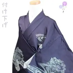 五45 えっと 着物 付け下げ 花柄 紫