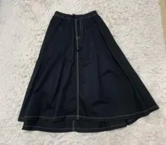 ニコアンド　ベルト付きタックギャザーロングスカート　L
