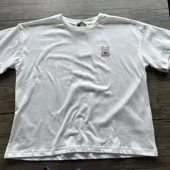 ホワイト クマ刺繍 Tシャツ