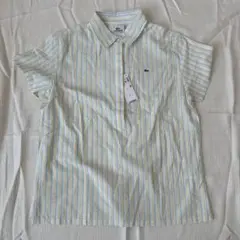 【新品未使用タグ付き】LACOSTE レディース　ストライプ　半袖　42 L