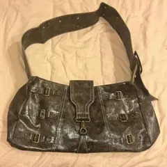 y2k grunge leather punk hand bag 00s
