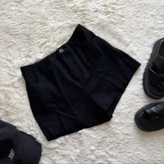 【デイジー】ショートパンツ　黒　ミニ丈　L Y2K カジュアル　無地　シンプル