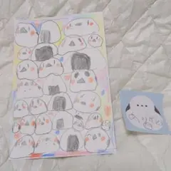 子供の絵　イラスト　シマエナガ
